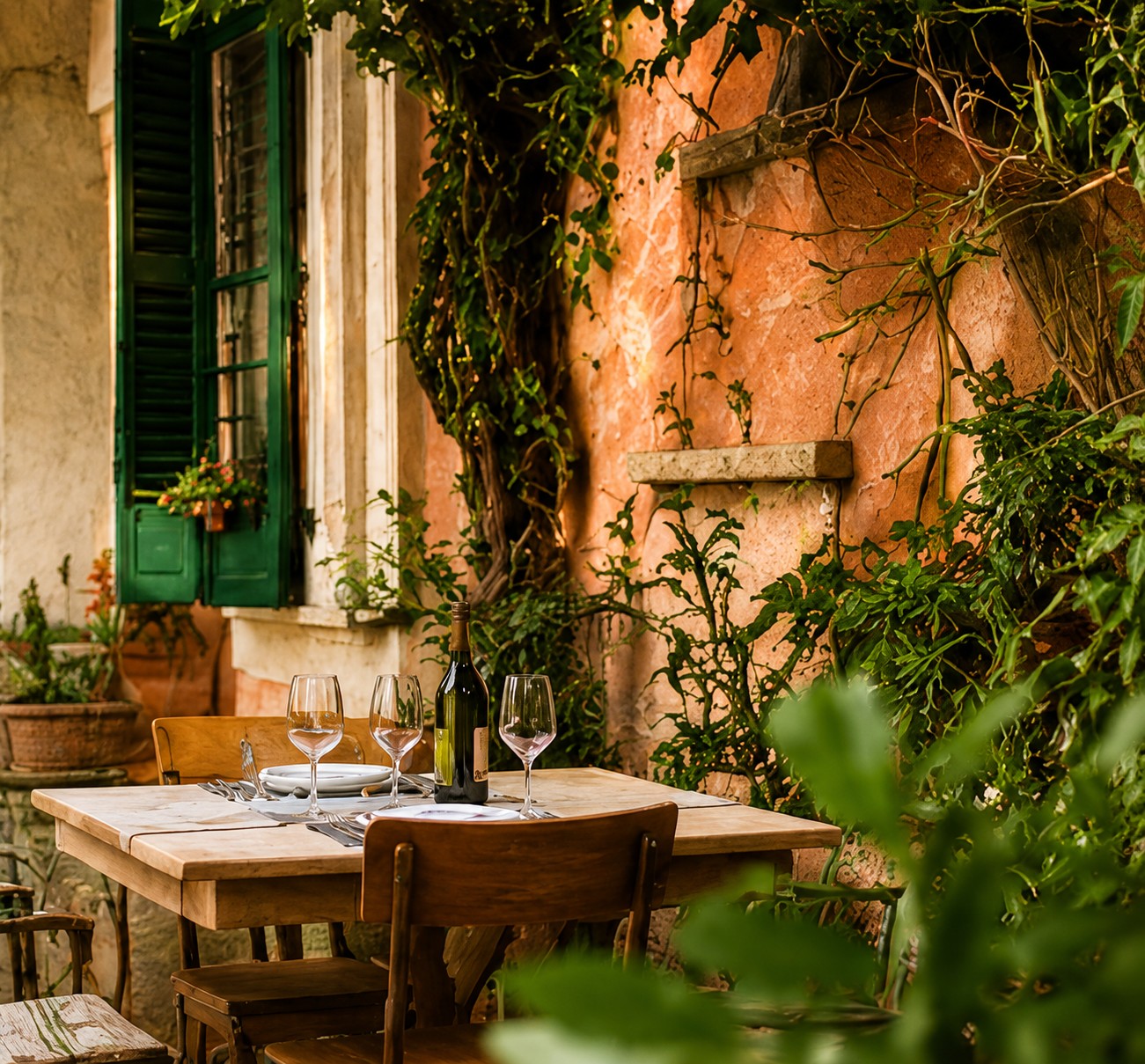 Table de restaurant italienne